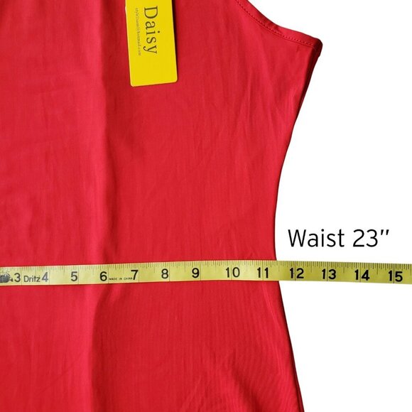 DAISY NWT Cherry Red High Neck Racerback Slit Sexy Maxi Dress BodyCon Size S - Picture 7 of 12
